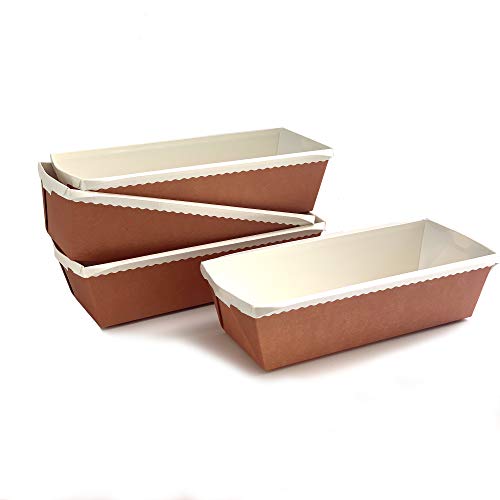 50 Pcs Paper Loaf Pan Disposable Paper Baking Pan with Lids Disposable  Paper Pans Mold for Cake Bread Oven Loaf Bakery (6 x 2.5 x 2 inches)